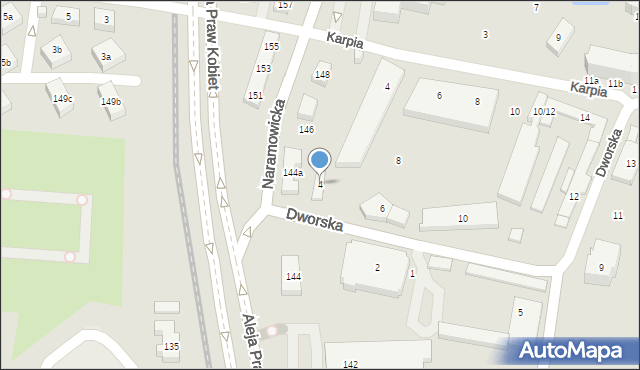 Poznań, Dworska, 4, mapa Poznania