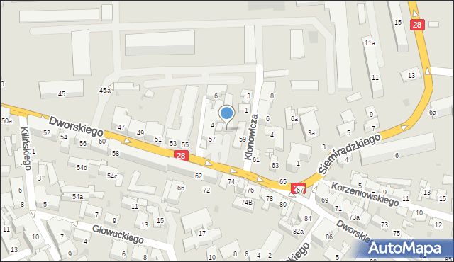 Przemyśl, Dworskiego Aleksandra, 57b, mapa Przemyśla