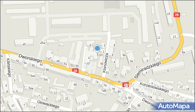 Przemyśl, Dworskiego Aleksandra, 57c, mapa Przemyśla