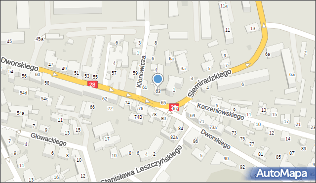 Przemyśl, Dworskiego Aleksandra, 63, mapa Przemyśla