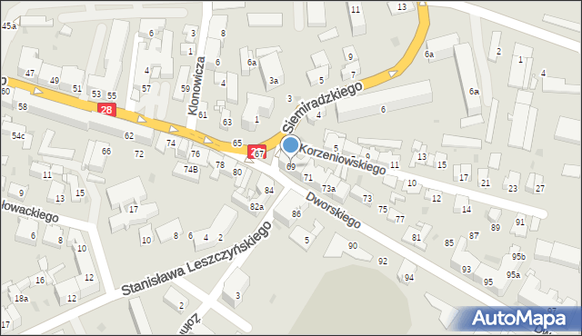 Przemyśl, Dworskiego Aleksandra, 69, mapa Przemyśla