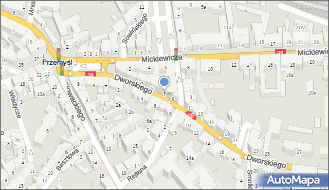 Przemyśl, Dworskiego Aleksandra, 7, mapa Przemyśla