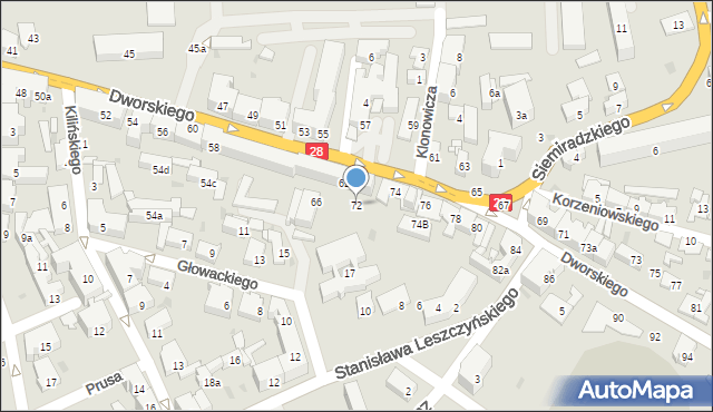 Przemyśl, Dworskiego Aleksandra, 72, mapa Przemyśla