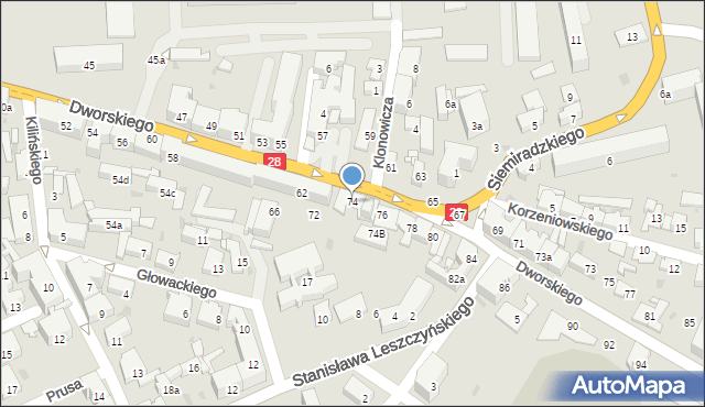 Przemyśl, Dworskiego Aleksandra, 74, mapa Przemyśla