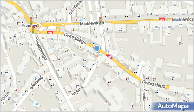 Przemyśl, Dworskiego Aleksandra, 8, mapa Przemyśla