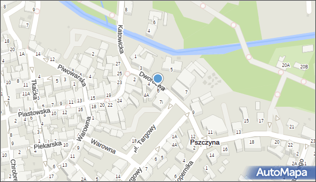 Pszczyna, Dworcowa, 6, mapa Pszczyny