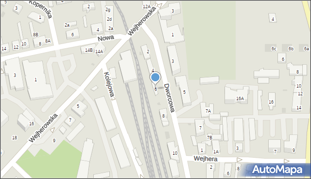 Puck, Dworcowa, 6, mapa Puck