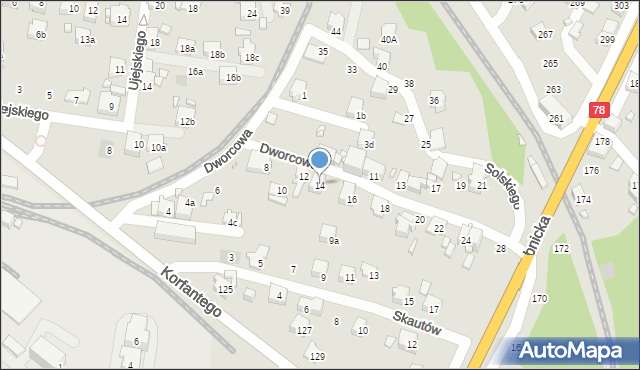 Radlin, Dworcowa, 14, mapa Radlin