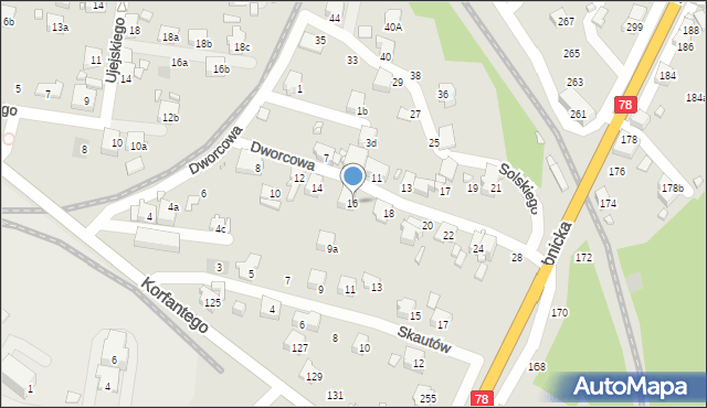 Radlin, Dworcowa, 16, mapa Radlin