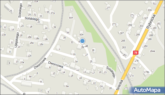 Radlin, Dworcowa, 29, mapa Radlin