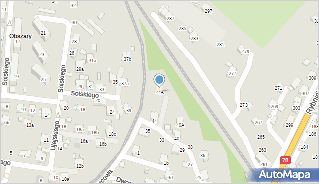 Radlin, Dworcowa, 44A, mapa Radlin