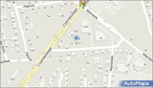 Radom, Dworska, 16, mapa Radomia