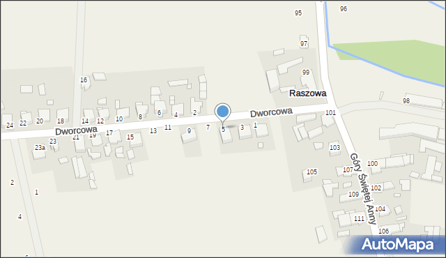 Raszowa, Dworcowa, 5, mapa Raszowa