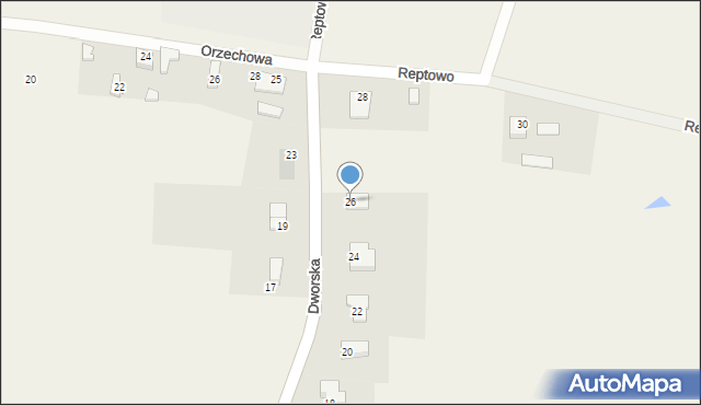 Reptowo, Dworska, 26, mapa Reptowo