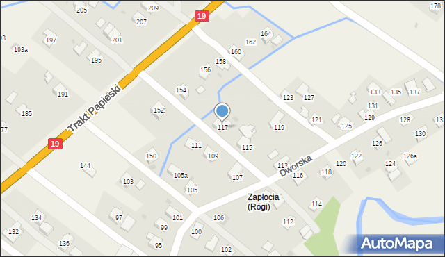 Rogi, Dworska, 117, mapa Rogi