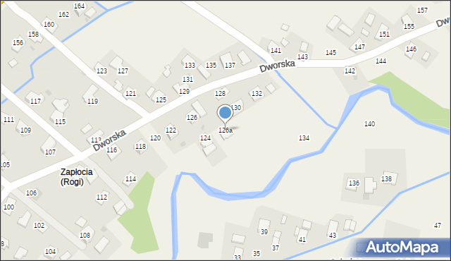 Rogi, Dworska, 126a, mapa Rogi