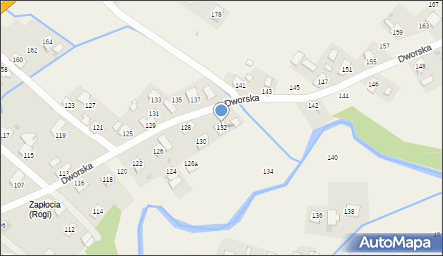 Rogi, Dworska, 132, mapa Rogi