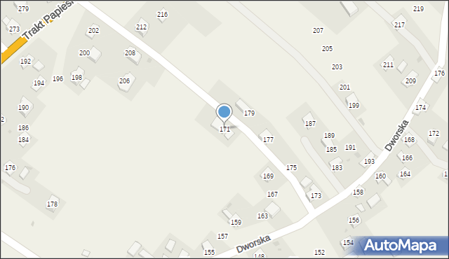 Rogi, Dworska, 171, mapa Rogi