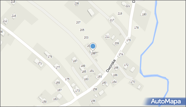 Rogi, Dworska, 199, mapa Rogi