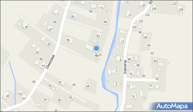 Rogi, Dworska, 58, mapa Rogi