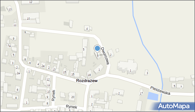 Rozdrażew, Dworcowa, 3, mapa Rozdrażew