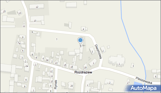 Rozdrażew, Dworcowa, 5, mapa Rozdrażew
