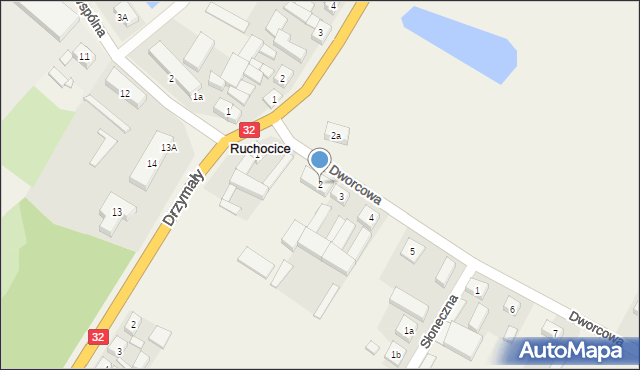 Ruchocice, Dworcowa, 2, mapa Ruchocice