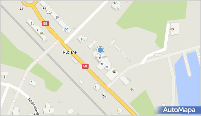 Ruciane-Nida, Dworcowa, 6H, mapa Ruciane-Nida