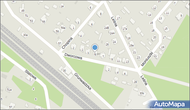 Rudnik nad Sanem, Dworcowa, 5, mapa Rudnik nad Sanem