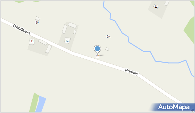 Rudniki, Dworkowa, 12, mapa Rudniki