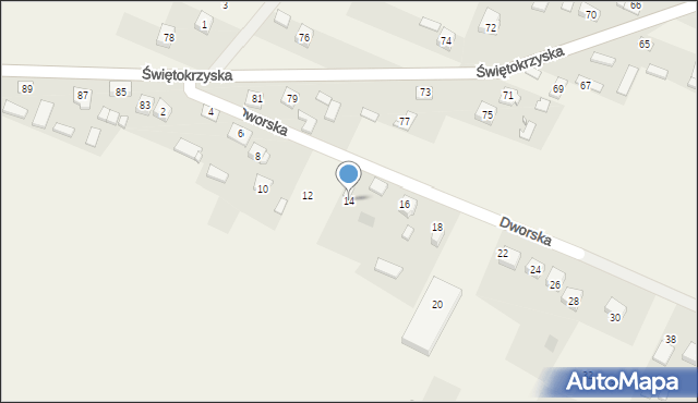 Rykoszyn, Dworska, 14, mapa Rykoszyn