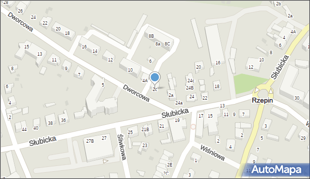 Rzepin, Dworcowa, 2c, mapa Rzepin
