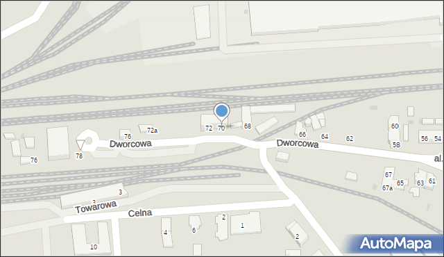 Rzepin, Dworcowa, 70, mapa Rzepin
