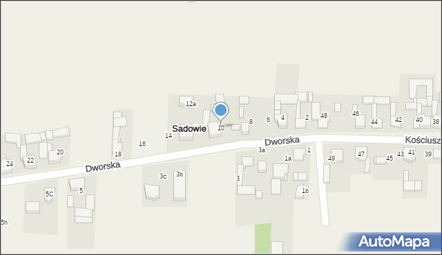 Sadowie, Dworska, 10, mapa Sadowie