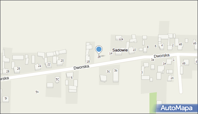Sadowie, Dworska, 16, mapa Sadowie
