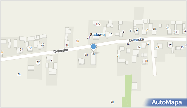 Sadowie, Dworska, 3b, mapa Sadowie