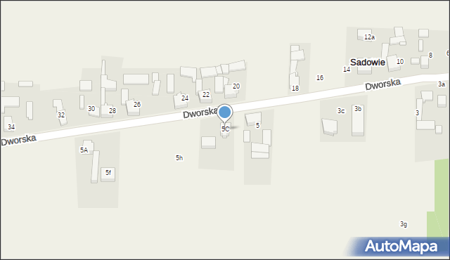 Sadowie, Dworska, 5C, mapa Sadowie