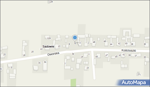 Sadowie, Dworska, 6, mapa Sadowie