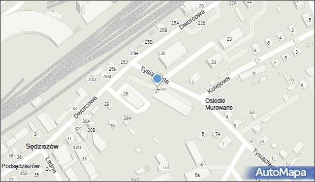 Sędziszów, Dworcowa, 27, mapa Sędziszów
