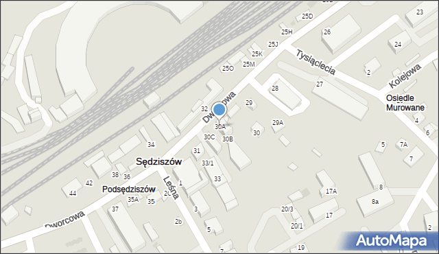 Sędziszów, Dworcowa, 30A, mapa Sędziszów