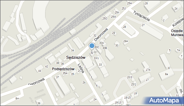 Sędziszów, Dworcowa, 31, mapa Sędziszów