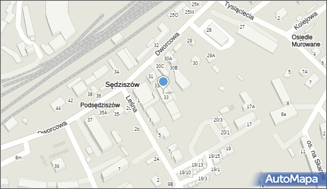 Sędziszów, Dworcowa, 33/2, mapa Sędziszów
