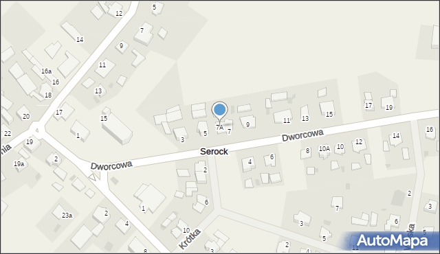 Serock, Dworcowa, 7A, mapa Serock
