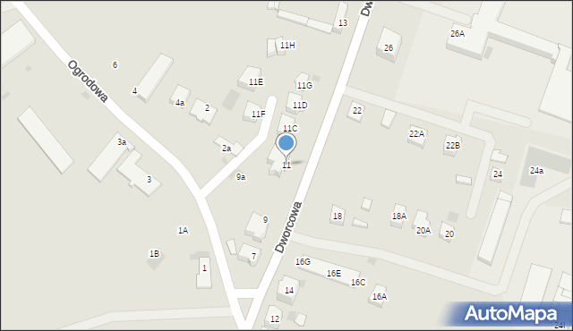 Sianów, Dworcowa, 11, mapa Sianów