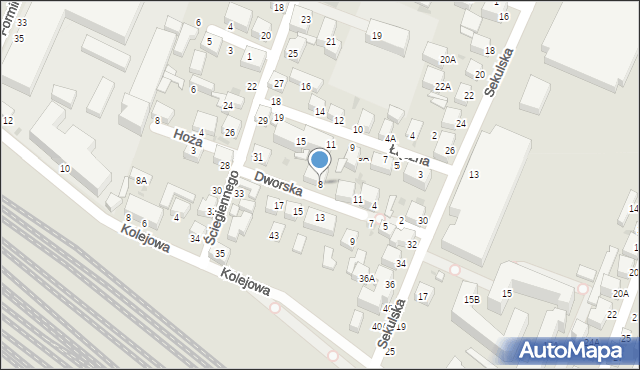 Siedlce, Dworska, 8, mapa Siedlce