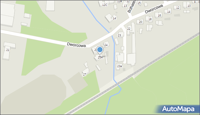 Sieraków, Dworcowa, 25A, mapa Sieraków