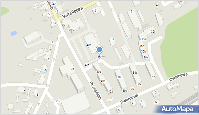 Sieraków, Dworcowa, 42c, mapa Sieraków