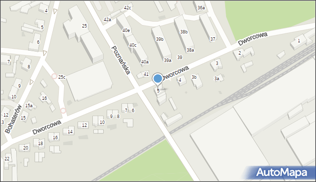 Sieraków, Dworcowa, 5, mapa Sieraków