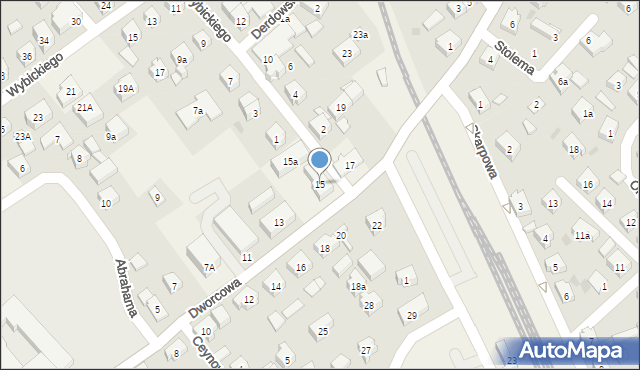 Sierakowice, Dworcowa, 15, mapa Sierakowice