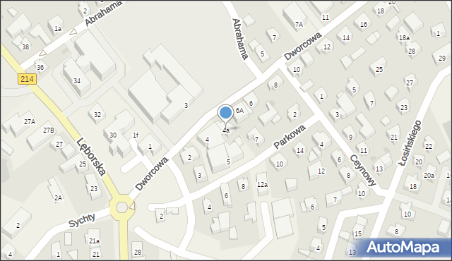 Sierakowice, Dworcowa, 4a, mapa Sierakowice